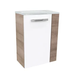 Gäste-WC Waschtischunterschrank links SBC 440 x 600 x 243 mm Graueiche/Weiß*Fackelmann Clearance