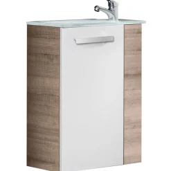 Gäste-WC Waschtischunterschrank links SBC 440 x 600 x 243 mm Graueiche/Weiß*Fackelmann Clearance