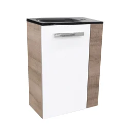 Gäste-WC Waschtischunterschrank links SBC 440 x 600 x 243 mm Graueiche/Weiß*Fackelmann Clearance