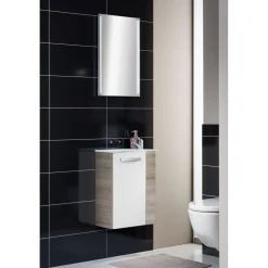 Gäste-WC Waschtischunterschrank links SBC 440 x 600 x 243 mm Graueiche/Weiß*Fackelmann Clearance