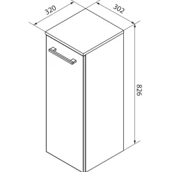 Midischrank rechts B.Style 302 x 826 x 320 mm Sandeiche^Fackelmann Sale