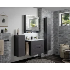 Spiegelschrank LUNA 800 x 793 x 153 mm anthrazit*Fackelmann Clearance