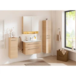 Spiegelschrank B.Style 800 x 812 x 153 mm Sandeiche LED*Fackelmann Sale