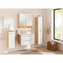 Spiegelschrank B.Style 800 x 812 x 153 mm Sandeiche LED*Fackelmann Sale