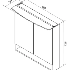 Spiegelschrank B.Style 800 x 812 x 153 mm Sandeiche LED*Fackelmann Sale