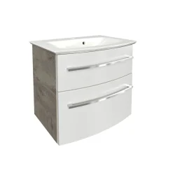 Fackelmann Waschtisch-Set B.Style 632 x 543 x 460 mm Nature Oak/Weiß