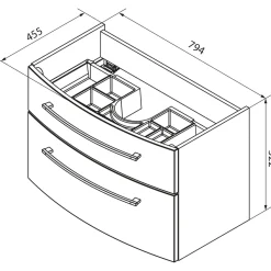 Waschtisch-Set B.Style 832 x 543 x 478 mm Nature Oak/Weiß^Fackelmann Best