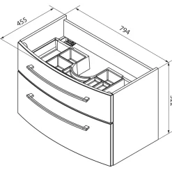Waschtisch-Set B.Style 832 x 543 x 478 mm Weiß*Fackelmann Sale