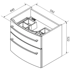 Fackelmann Waschtisch-Set B.Style 632 x 543 x 460 mm Weiß