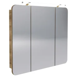Fackelmann Spiegelschrank Milano 90 x 78 x 16 cm Ast-Eiche inkl LED-Beleuchtung