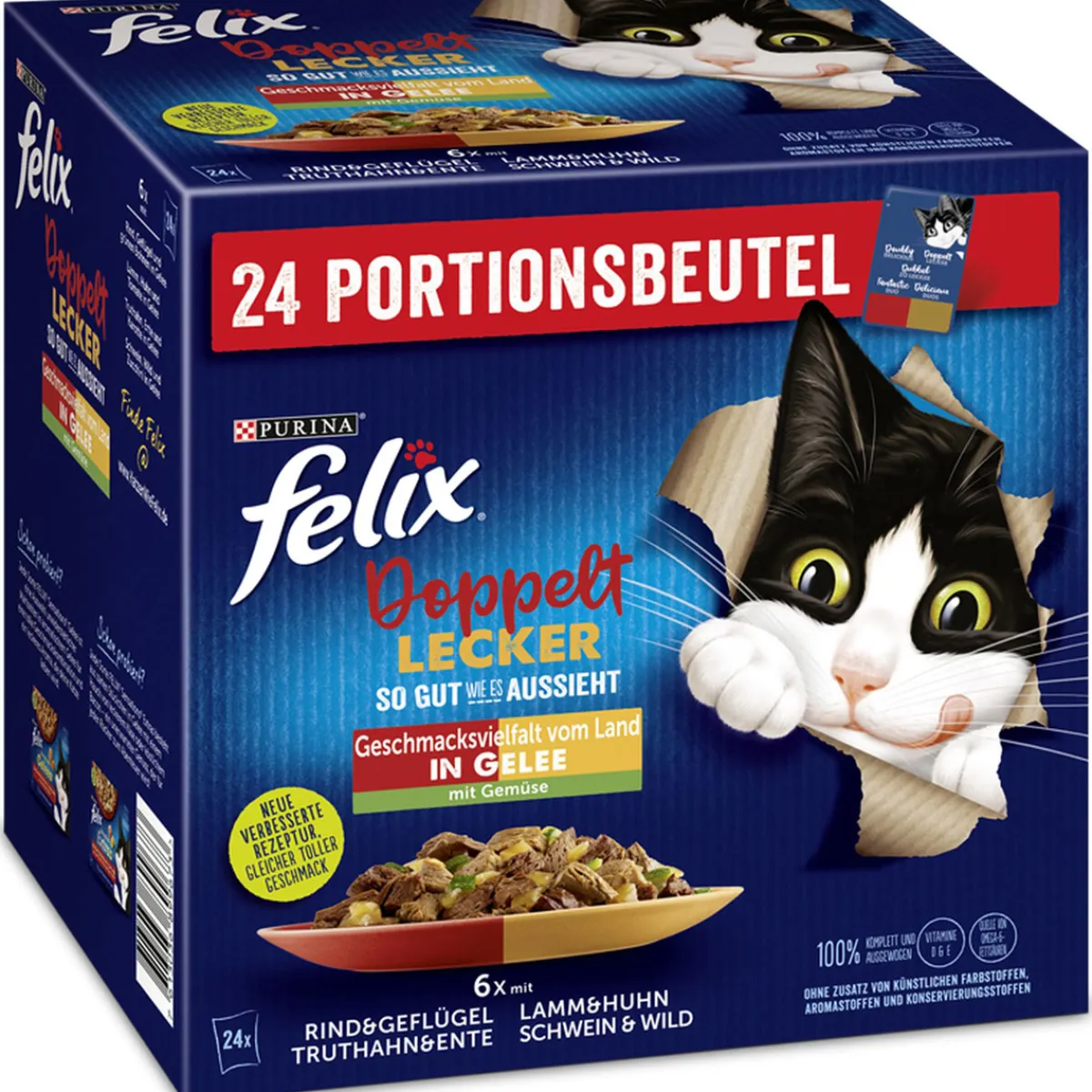 „So gut wie es aussieht“ Doppelt lecker vom Land, Bohnen, 24x85g, Portionsbeutel*Felix Online