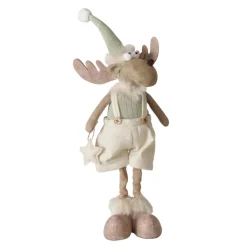 Figur Bruny sortiert Elch 17 x 12 x 45 cm cremeweiß braun hellgrün Textil