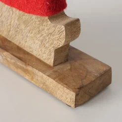 Figur Irschel sortiert Hirsch 15 x 4,5 x 25 cm cremeweiß rot Textil Holz