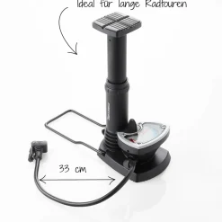 Fuß-Standpumpe mit Manometer und Adapter schwarz^Fischer Bikes