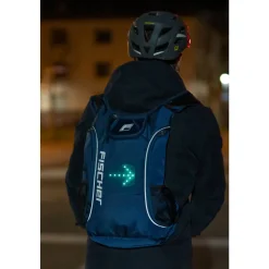 Rucksack mit Blinkfunktion blau^Fischer Bikes New