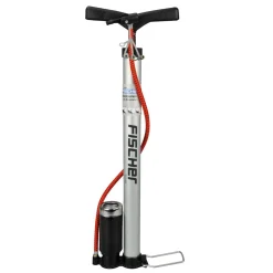 Stand-Luftpumpe mit Manometer alle Ventile silber*Fischer Bikes Online