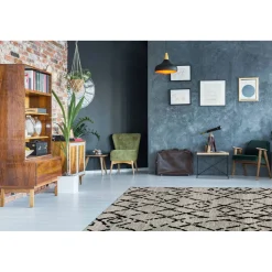 Flachflorteppich „River 110“, grau/schwarz* Hot