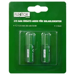Flector Garten Akku für Solarleuchte 1,2V 2 Stück