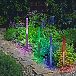 Flector Garten LED-Solar-Bubblestick bunt 4er-Set