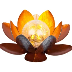 LED-Solar-Dekoleuchte Lotus kupfer^Flector Garten