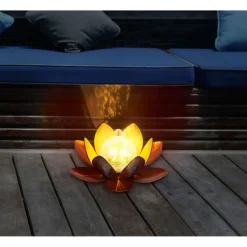 LED-Solar-Dekoleuchte Lotus kupfer^Flector Garten