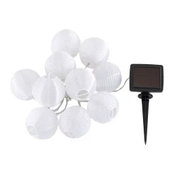 Flector Garten LED-Solar-Lichterkette Lampion weiß