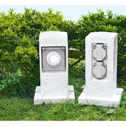 Steckdosen-Säule mit Zeitschaltuhr*Flector Garten Best
