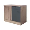 Küchen-Eckunterschrank „Tiago“, 110x85x60 cm, basaltgrau/San Remo Eiche^Flex-Well Best