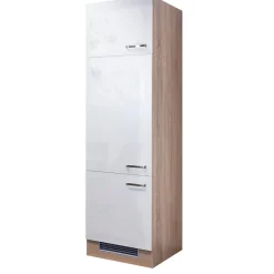 Küchen-Geräteumbauschrank „Valero“, 60x200x57,1 cm, weiß/Sonoma Eiche*Flex-Well Discount