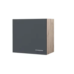 Küchenoberschrank „Tiago“, 60x54,8x32 cm, basaltgrau/San Remo Eiche^Flex-Well Discount