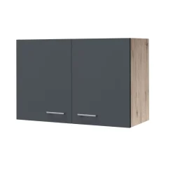 Küchenoberschrank „Tiago“, 80x54,8x32 cm, basaltgrau/San Remo Eiche*Flex-Well Outlet