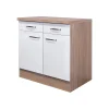 Flex-Well Küchenunterschrank „Valero“, 80x86x60 cm, weiß/Sonoma Eiche