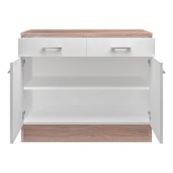 Flex-Well Küchenunterschrank „Samoa“, 100x85x60 cm, weiß/Sonoma Eiche
