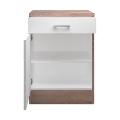 Küchenunterschrank „Samoa“, 60x85x60 cm, weiß/Sonoma Eiche*Flex-Well Outlet
