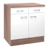 Küchenunterschrank „Samoa“, 80x85x60 cm, weiß/Sonoma Eiche*Flex-Well New