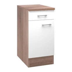 Flex-Well Küchenunterschrank „Samoa“, 40x85x60 cm, weiß/Sonoma Eiche