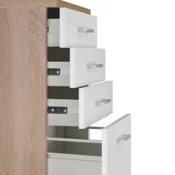 Flex-Well Küchenunterschrank „Samoa“, 50x85x60 cm, weiß/Sonoma Eiche