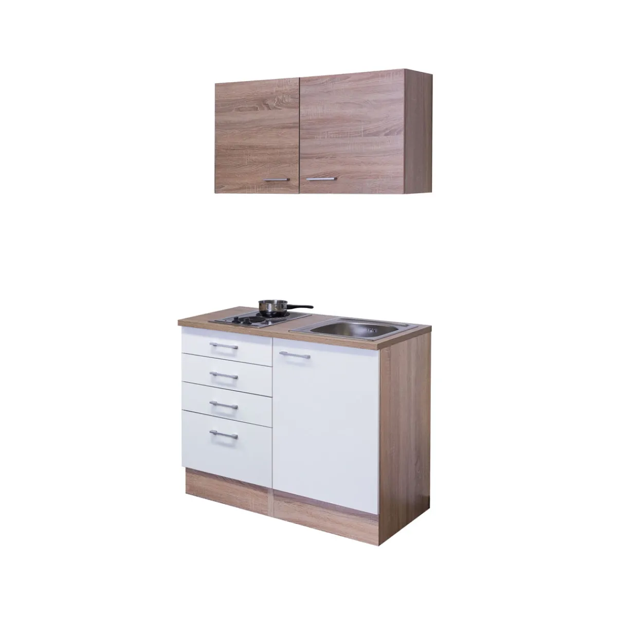 Miniküche „SAMOA 501-000“, 100x60 cm, weiß-sonoma eiche*Flex-Well Hot