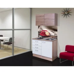 Miniküche „SAMOA 501-000“, 100x60 cm, weiß-sonoma eiche*Flex-Well Hot