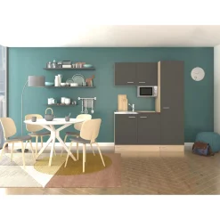 Flex-Well Singleküche „TIAGO 1005-000“, 150x60 cm, basaltgrau