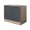 Flex-Well Spülenunterschrank „Tiago“, 100x82,2x57,1 cm, basaltgrau/San Remo Eiche, inkl. Spüle