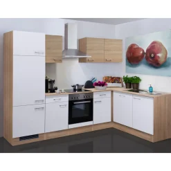 Winkelküche „SAMOA 2802-000“, 280x170x60 cm, weiß-sonoma eiche*Flex-Well Clearance