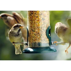 Futterspender zum Aufhängen 9,5 x 9,5 x 23 cm Metall Dunkelgrün