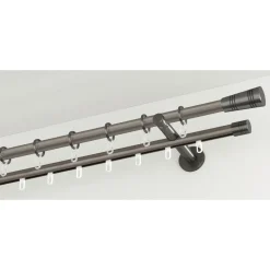 Gardinenstange Chicago mit Innenlauf Durchmesser 16 mm 200 cm titan^Gardinia