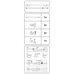 Caféhausstange California Durchmesser 12 mm 120-225 cm silber-matt*Gardinia Hot