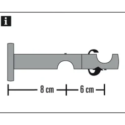 Doppel-Kombiträger Chicago offen für Durchmesser 20 mm 8/6 cm weiß*Gardinia Discount