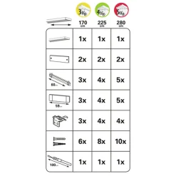 Gardinia Flächenvorhangschiene 4-läufig 225 cm Aluminium
