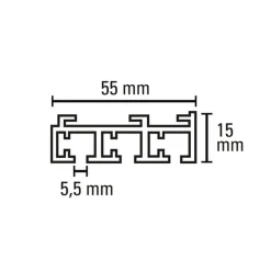 Flächenvorhangschiene 3-läufig 260 cm weiß*Gardinia Best