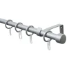 Gardinia Komplette Gardinenstange Durchmesser 16/13 cm ausziehbar silber