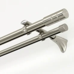 Universal Träger 1- und 2-Lauf für Durchmesser 20 mm 15 cm Edelstahl-optik*Gardinia Outlet